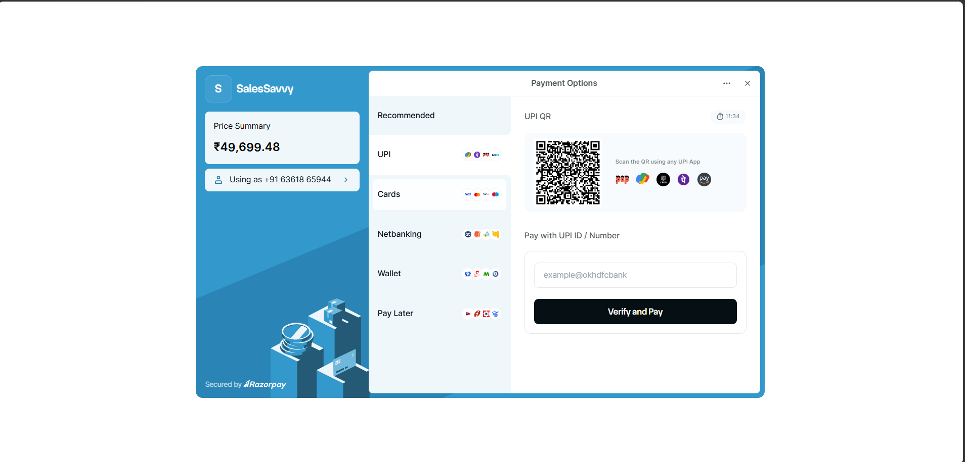 Sales Savvy Login Page